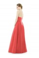 Cheap Sheer V-Neck Tulle Illusion Long Satin Bridesmaid Dress UK