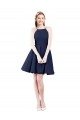 Cheap Halter Neck Short Knee Length Satin Cocktail Bridesmaid Dress UK