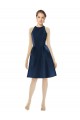 Cheap Short Halter Cocktail Length Luxe Satin Cocktail Bridesmaid Dress UK