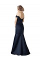 Cheap Fit and Flare Satin Bridesmaid Dress / Prom Dress with Off the Shoulder Neckline UK