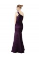 Cheap Long Ruched Neckline One Shoulder Satin Bridesmaid Dress / Prom Dress UK