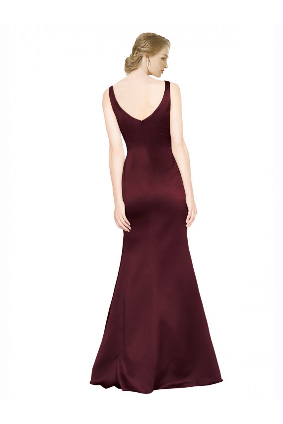 Cheap Figure Shaping Formal Satin Bridesmaid Dress / Prom Dress with Structured Pleats UK
