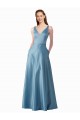 Cheap Classic Satin V-Neck A-Line Bridesmaids Dress with Pockets UK