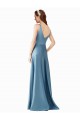 Cheap Classic Satin V-Neck A-Line Bridesmaids Dress with Pockets UK