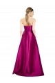 Cheap Sleeveless V-Neck Long Satin Bridesmaid Dress / Prom Dress with Bow Waist UK