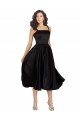 Cheap Short Cocktail Length Square Neck Satin Bridesmaid Dress / Prom Dress with Beading UK