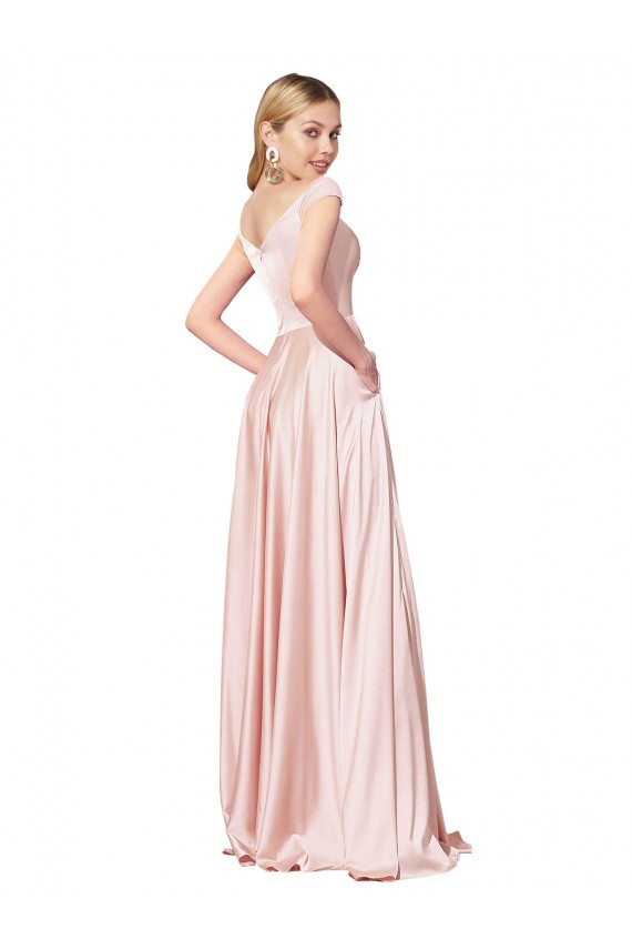 Cheap A-Line Off the Shoulder Sweetheart Formal Satin Bridesmaid Dress / Prom Dress UK