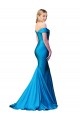 Cheap Off the Shoulder Long Chapel Train Formal Satin Bridesmaid Dress / Prom Dress UK