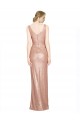 Cheap Draped V-Neck Striking Sheath Floor Length Formal Sequin Bridesmaid Dress / Prom Dress UK