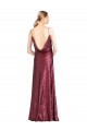 Cheap High Neck Halter Long Slim Formal Sequin Bridesmaid Dress / Prom Dress with V-Neck and Blouson Bodice UK