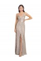 Cheap V-Neck Fully Sequin Formal Bridesmaid Dress / Prom Dress with V-Back and Front Slit UK
