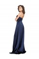 Cheap Knotted Sweetheart Formal Silky Satin Bridesmaid Dress / Prom Dress with High Side Split UK