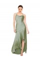 Cheap Formal Silky Satin Bridesmaid Dress / Prom Dress with Bias Cut Skirt UK