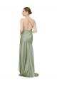 Cheap Formal Silky Satin Bridesmaid Dress / Prom Dress with Bias Cut Skirt UK