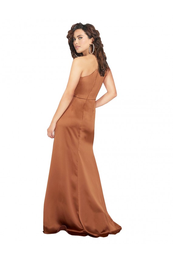 Cheap One Shoulder Formal Silky Satin Bridesmaid Dress / Prom Dress UK