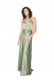 Cheap Formal Silky Satin Bridesmaid Dress with Tied Waist UK