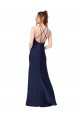 Cheap High Neck Satin Bridesmaid Dress / Prom Dress with Strappy Back UK