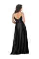 Cheap Full Length V-Neckline Formal Silky Satin Bridesmaid Dress / Prom Dress with Full Skirt UK