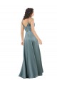 Cheap Formal Silky Satin Floor-Length Long Bridesmaid Dress / Prom Dress with V-Neckline UK