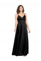 Cheap Formal Silky Satin Floor-Length Long Bridesmaid Dress / Prom Dress with V-Neckline UK