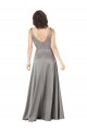 Cheap Plunging V-Neckline Long A-Line Formal Silky Satin Bridesmaid Dress / Prom Dress UK