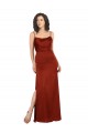 Cheap Floor-Length Formal Silky Satin Bridesmaid Dress / Prom Dress with Skirt Slit UK