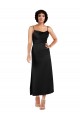 Cheap Cowl Neck Formal Tea-Length Short Silky Satin Bridesmaid Dress / Cocktail Prom Dress with Skirt Slit UK