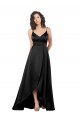 Cheap High Low V-Neckline Formal Silky Satin Tulip Bridesmaid Dress / Prom Dress with Wrap Skirt UK