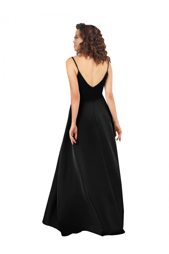 Cheap High Low V-Neckline Formal Silky Satin Tulip Bridesmaid Dress / Prom Dress with Wrap Skirt UK