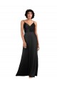 Cheap Full Length V-Neckline Formal Silky Satin Bridesmaid Dress / Prom Dress with Spaghetti Straps UK
