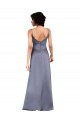 Cheap Full Length V-Neckline Formal Silky Satin Bridesmaid Dress / Prom Dress with Spaghetti Straps UK