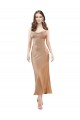 Cheap Cowl Neck Formal Silky Satin Midi Length Bridesmaid Dress / Cocktail Prom Dress Low Back UK
