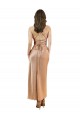 Cheap Cowl Neck Formal Silky Satin Midi Length Bridesmaid Dress / Cocktail Prom Dress Low Back UK