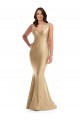 Cheap Shirred Shoulder Formal Silky Satin Mermaid Bridesmaid Dress / Prom Dress UK