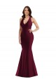 Cheap Plunge Neckline Cutout Low Back Formal Silky Satin Mermaid Bridesmaid Dress / Prom Dress UK