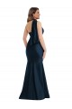 Cheap Scarf Neck One Shoulder Formal Silky Satin Mermaid Bridesmaid Dress / Prom Dress with Front Slit UK