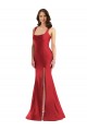 Cheap Square Neck Formal Silky Satin Mermaid Bridesmaid Dress / Prom Dress with Side Slit UK