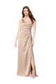 Cheap Formal Silky Satin Bridesmaid Dress / Prom Dress with Draped Surplice Bodice UK