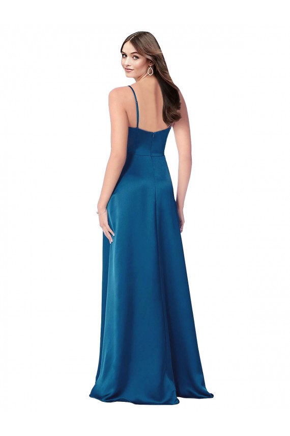 Cheap Cowl Neck Salky Satin Bridesmaid Dress / Prom Dress UK