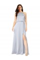 Cheap Halter Neck Formal Silky Satin Bridesmaid Dress with Strappy Back UK
