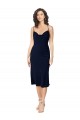 Cheap Short Cocktail Midi Length Formal Silky Satin Bridesmaid Dress / Prom Dress with Cowl Neck and Cross Back Straps UK