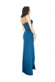 Cheap Full Length Bustier Style Long Formal Silky Satin Bridesmaid Dress / Prom Dress with Low Back UK