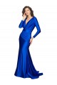 Cheap Deep V-Neck Long Sleeves Formal Silky Satin Bridesmaid Dress / Prom Dress UK