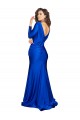 Cheap Deep V-Neck Long Sleeves Formal Silky Satin Bridesmaid Dress / Prom Dress UK