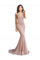 Cheap Deep V-Neck Mermaid Low Back Long Formal Spandex Bridesmaid Dress / Prom Dress UK