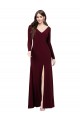 Cheap Long Sleeves Spandex Bridesmaid Gown with Front Slit UK