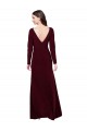 Cheap Long Sleeves Spandex Bridesmaid Gown with Front Slit UK