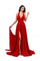 Cheap High Slit A-Line Halter Long Formal Spandex Bridesmaid Dress / Prom Dress Open Back UK