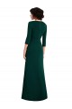 Cheap Floor Length 3/4 Sleeves V-Back Draped Wrap Formal Maxi Spandex Bridesmaid Dress / Prom Dress UK