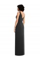 Cheap Draped Wrap Formal Maxi Spandex Bridesmaid Dress / Prom Dress with Front Slit UK